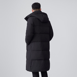 Women's Long Down Jacket Thickened Warm White Duck Down Coat With Detachable Hat Windproof For Professional Work Uniforms - Product Image 3