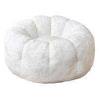 Fauteuil pouf moderne en fausse fourrure moelleuse, rond, confortable, style nuage, canapé paresseux individuel pour salon et chambre à coucher