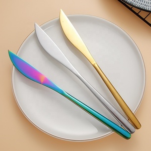 Cuchillos para carne de acero inoxidable con pulido <span class=keywords><strong>espejo</strong></span>, cubertería metálica económica de fábrica para mesa y cena - Product Image 4