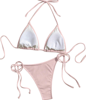 Luxe Badmode High-End Sexy Bikini Set Met Veters Tweedelige Sexy Pure Wens Bikini Uv-Bescherming Jurk Met Lange Mouwen Voor De Zomer