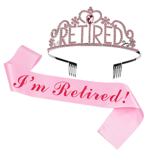 Decoraciones para fiestas de jubilación púrpura I'm Retired Sash Tiara Set Regalos para fiestas de jubilación Eventos Suministros Regalos Favor - Product Image 4