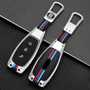 Accessoires automobiles Intérieur Flip Key Case Zinc Alloy Car Key Cover Keyless Key Fob Protector Compatible avec <span class=keywords><strong>Ford</strong></span> - Product Image 3