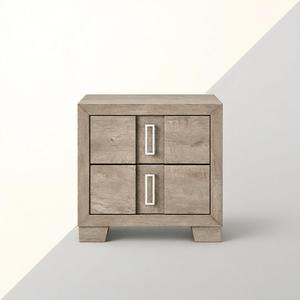 Mesa de Noche de Madera Marrón Transicional de Lujo con Dos Cajones para Hogar Moderno y Muebles de Hotel de Lujo - Product Image 6