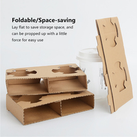 Accessoires pour café, porte-gobelets en carton ondulé pour boissons, plateau porte-gobelets 1/2/4, porte-gobelets en papier
