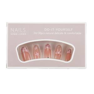 10 pcs/lot INS portable français nu rose dégradé étoile arc moyen chaud fille oeil de chat ongles conseils pré-faits faux ongles - Product Image 5