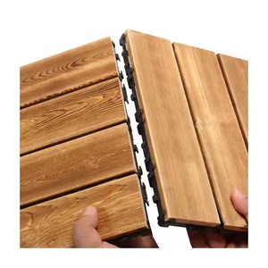 SHENGCHENG - Baldosas de Madera para Terraza, Fáciles de Instalar, para Interiores y Exteriores, Carbonizadas, Enclavables - Product Image 1