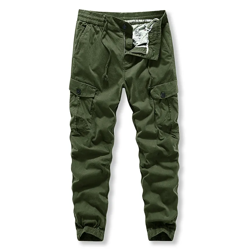 Pantaloni Cargo pantaloni sportivi da uomo primaverili e autunnali pantaloni da ragazzo in cotone pantaloni casual larghi leggings verdi militari