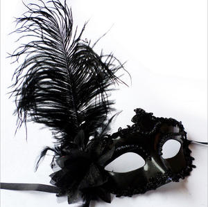 Masque de mascarade en plumes pour femmes de style vénitien pour les fêtes de Mardi Gras et d'Halloween Cosplay et accessoire de déguisement - Product Image 5
