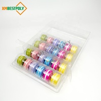 24 boîtes cadeaux en plastique PET transparent pour macarons, boîtes d'emballage pliables transparentes pour desserts avec inserts