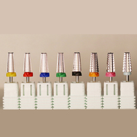 Ensemble de 5 embouts de perceuse à ongles en carbure de tungstène rose, outil de soin des ongles pour manucure et pédicure