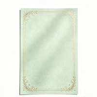Feuille d'impression élégante à quatre coins avec estampage à chaud floral pour boîte cadeau et papier à lettres assorti