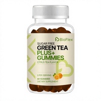 Gummies au thé vert sans sucre 500mg équivalent 60 unités saveur thé aux agrumes antioxydant complément alimentaire OEM ODM marque privée