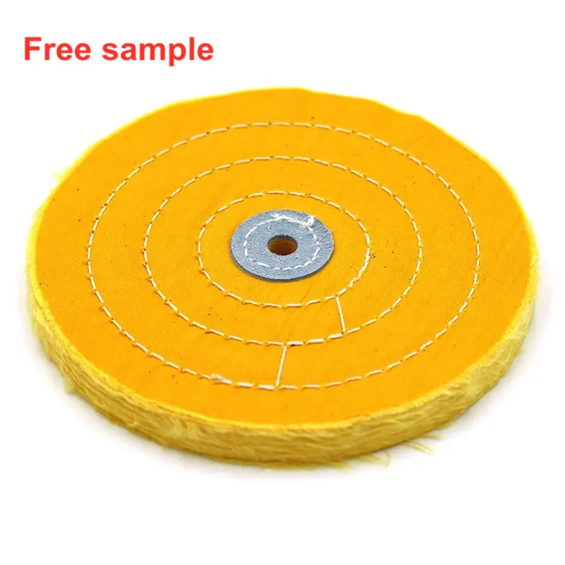 3 "/4"/5 "/6"/7 "/10"/12 "katoen Lint Doek Geel Polijsten Buffing Wheel Voor Gouden Sieraden Metalen Hout Polijsten Schuurmiddelen