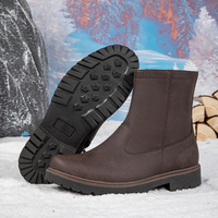 Chaussures rétro pour hommes, plateformes, à lacets, mocassins, bottes de neige, dessus en cuir véritable, coussinets antidérapants, respirants, en maille de coton, caoutchouc