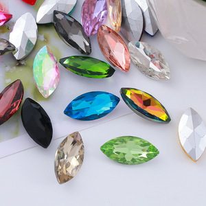Diamante ojo de caballo, diamante de cristal de forma irregular, diamante con base puntiaguda, accesorios DIY para decoración de uñas con conchas. - Product Image 3