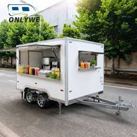 Remorque mobile de vente de boissons Onlywe à vendre – Remorque de concession de boissons froides avec congélateur, remorquable pour démarrage d'entreprise et vente au détail