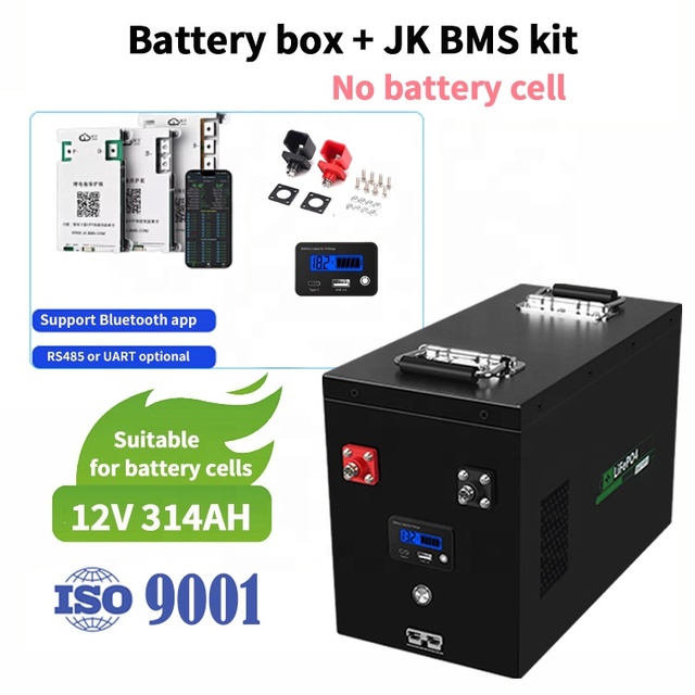 EYUN 4S Lifepo4 Box JK BMS DIY Home Solar Storage Battery Kits 12.8V Battery Case Bluetooth Support EVE LF230 3.2V 230Ah Cell