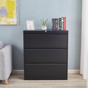 Văn phòng màu đen bên <span class=keywords><strong>4</strong></span> ngăn kéo tủ tập tin thép tủ thép an ninh sắt Tủ tập tin với khóa tập tin dọc - Product Image 3