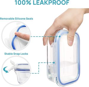 8 gói <span class=keywords><strong>Glass</strong></span> bữa ăn Prep container với nắp đậy snapware ăn trưa container cho thực phẩm lưu trữ kín bếp container cho còn lại - Product Image 3