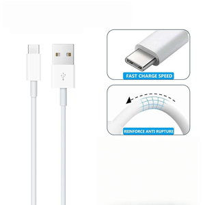 Câble USB-C vers USB-A OEM 1M, charge rapide 2.1A, matériau TPE blanc pour téléphones mobiles et PC, CE RoHS, commande en gros disponible - Product Image 2