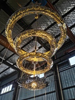 Lampe suspendue de design intérieur moderne avec lettres islamiques, lustre suspendu au plafond pour hall, artisanat métallique, luminaire suspendu, fourniture d'usine