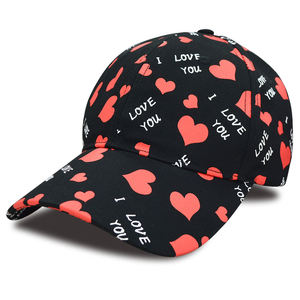 หมวกเบสบอลผ้าฝ้าย 6 แผง ลายหัวใจ I LOVE YOU สไตล์สปอร์ต พิมพ์ลายซิลค์สกรีน สำหรับโปรโมชั่น - Product Image 5