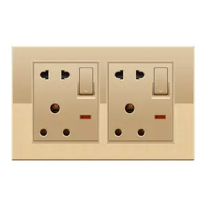 Golden Wall Socket Golden Waterproof Plate US Wall 1Gang 2Gang US Socket Electrical Wall Sockets Switch