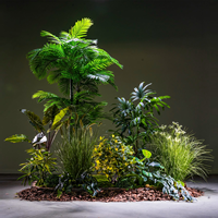 Ensemble d'arbre de bonsaï artificiel vivant de Style de combinaison Pot en plastique de haute assurance pour la décoration de bureau à domicile pour le cadeau d'anniversaire