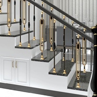 Rampe d'escalier en métal antique pour villa, design moderne, luxe, décorative, en fer forgé, vente chaude