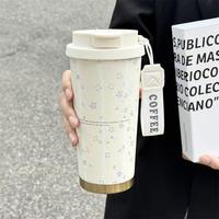 Bouteille isotherme portable à motif étoile, en acier inoxydable à double paroi, pour café et eau, idéale pour les voyages