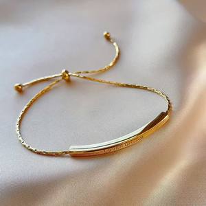 Pulsera de Acero Inoxidable Chapada en Oro de 18k para Mujer, Joyería Elegante, Regalo de Aniversario Sencillo - Product Image 1