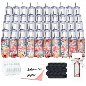 20 oz Stainless Steel Vacuum Insulated Leak-Proof Straight Tumbler Cups 50 Pack Bulk Sublimation Blanks - Product Image 1
