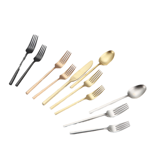 Ensemble de couverts de luxe en acier inoxydable, cuillère à dessert royale, couverts de voyage, couverts dorés, ensemble de couverts de mariage, métal - Product Image 1