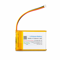 Baterai Lithium Isi Ulang 3.7V 2000mAh 654060 Li Polymer untuk Earbud Bluetooth, Remote Control, Mainan, Layar LED, IoT Rumah