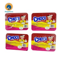 Gobelet au lait aux trois saveurs : fraise, chocolat et chocolat au lait / Gobelet chocolat 5g trois couleurs