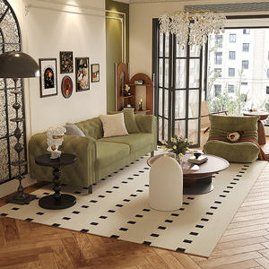 Sofá de Tela con Diseño Rectilíneo y Acolchado, Estilo Retro con Patrones Abstractos, Relleno de Espuma, Sofá para Sala de Estar - Product Image 4