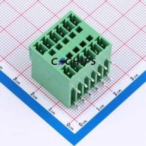 DGB381-6P2S-MG361 Plug-in Terminal Block Bent Lead Through Hole,P=3.81mm Board-to-Board / Socket - Closed 2x6P 3.81mm Green - Product Image 1
