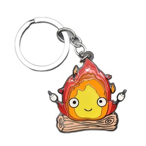 Nouveau porte-clés tendance en émail motif dessin animé, pendentif démon de feu, porte-clés en métal, breloques pour sac à dos à thème Château Ambulant Anime - Product Image 5