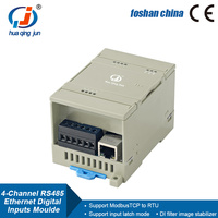 Huaqingjun 4 canaux RS485 Ethernet Module d'entrée numérique Modbus RTU/TCP Acquisition de données RJ45 4DI Board pour Smart Home