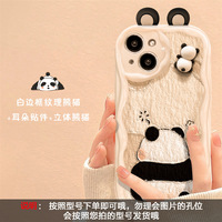 Étui de téléphone portable en Silicone de conception d'affix de poupée panda tridimensionnelle populaire pour Iphone 7 8 X Xr Xs11 12 13 14 15 16 17 Pro Max