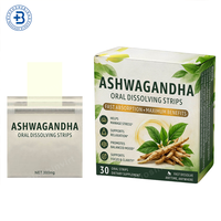 Complément alimentaire en bandes orales OEM à base d'Ashwagandha, de Reishi, de Chaga, de Crinière de lion et de Curcuma, film oral à dissolution rapide à l'Ashwagandha