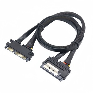 <b>SATA</b> 7+15P Male To Female Extension Cable 22P Hard <b>Drive</b> Power And Data Cable With Clips - Product Image 4