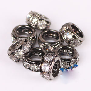 ลูกปัดโลหะชุบทอง 18k ขนาด 10/12 มม. ประดับเพชรซิคอน สำหรับทำสร้อยคอ DIY และเครื่องประดับ - Product Image 5