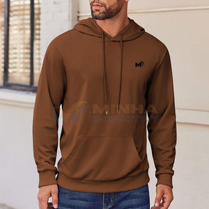 Sweats à capuche pour hommes respirants à séchage rapide, logo personnalisé, sweats à capuche de base de haute qualité en coton mélangé, MOQ faible, sweats à capuche pour hommes - Product Image 3