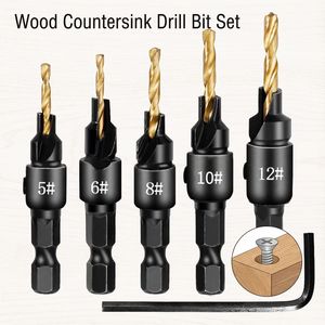 Yiduo Countersink <b>Drill</b> <b>Bits</b> 6mm Hex Shank 2 Flute Bright Finish For Woodworking And Nonferrous Metals - Product Image 5