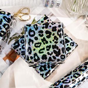 Holographic Leopard Print Wrapping Paper Roll 17 In X 32.8 Ft Shiny Silver Gift <b>Wrap</b> For Birthday Baby Shower <b>Bridal</b> Shower - Product Image 4