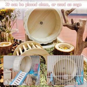 Roue de <span class=keywords><strong>hamster</strong></span> Roue de course silencieuse en bois Convient aux gerbilles, souris, cochons d'Inde, hamsters syriens nains - Product Image 6