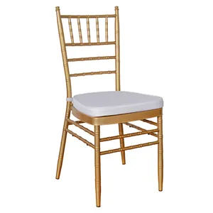 Hot Sale Upholstered Restaurant Chiavari Chair Wedding Chair with Cushions Hotel Stacking Tiffany Chair Event Party