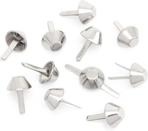 CRAFTMEMORE Cone Brads <b>Purse</b> Feet Handbag Flat Nailheads Spike Prong Studs Avail In Multiple Sizes PCS Mm Silver - Product Image 2