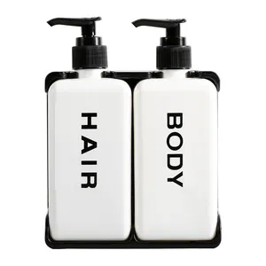 Dispenser di Shampoo per Gel doccia doppio Dispenser di sapone per bagno di vendita caldo Dispenser di sapone in cristallo per lavaggio a mano a bolle